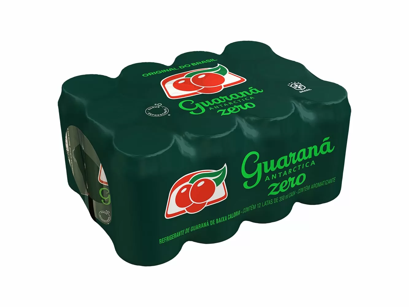 Pack de Refrigerante Guaraná Antarctica Zero Lata 350ML, 12 Unidades